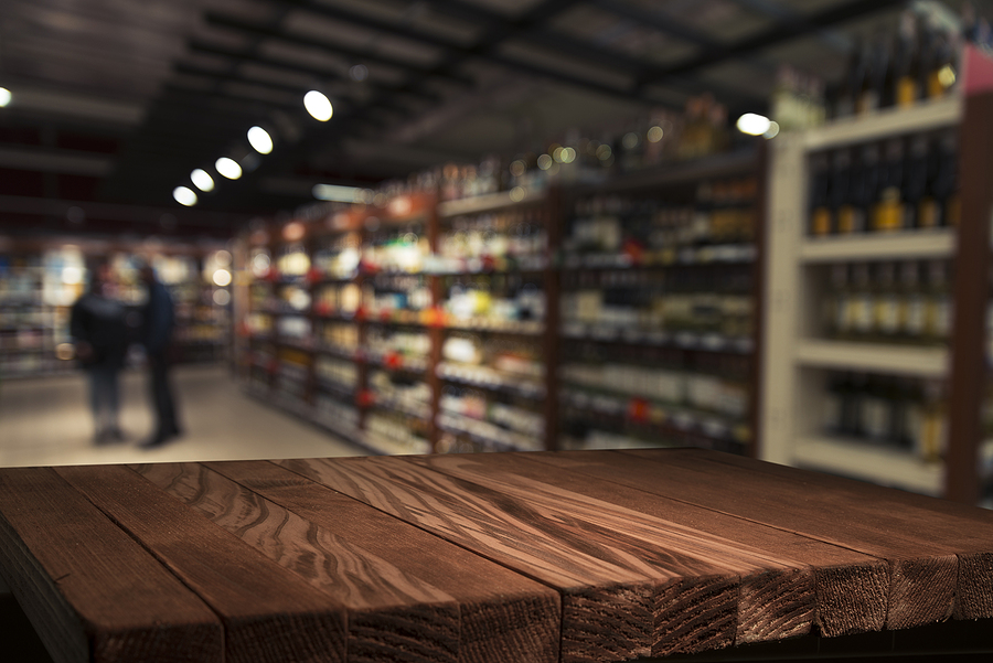 Supermarket Background, Counter Over Blur Grocery Background, Wo